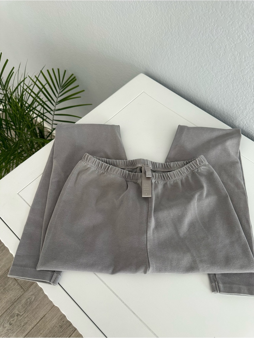 SKIMS Cozy Elastic Waist Leggings in Light Gray